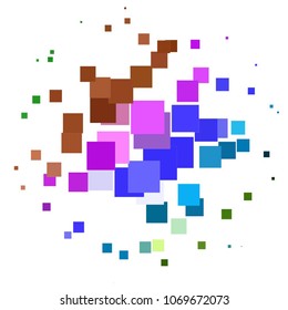 Vintage halftone color texture background. Squared vector Abstract Texture
