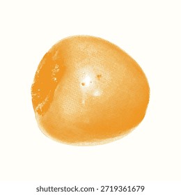 Elemento de collage de frutas de semitono de Antiguas para proyectos de diseño, menú de alimentos, póster. Grunge naranja en fotocopia texturizada. Pegatina para álbumes de recortes, revistas. Ilustración vectorial aislada Bitmap retro de moda.