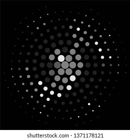 Vintage halftone monochrome geometric texture background. Vector Abstract Texture