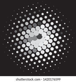 Vintage halftone monochrome geometric texture background. Vector Abstract Texture