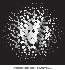 Vintage halftone monochrome geometric texture background. Vector Abstract Texture