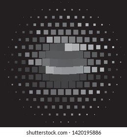 Vintage halftone monochrome geometric texture background. Vector Abstract Texture