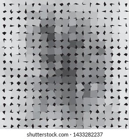 Vintage halftone monochrome geometric texture background. Vector Abstract Texture