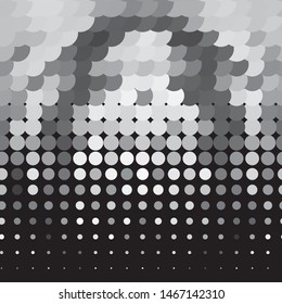 Vintage halftone monochrome geometric texture background. Vector Abstract Texture