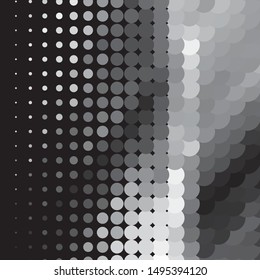 Vintage halftone monochrome geometric texture background. Vector Abstract Texture