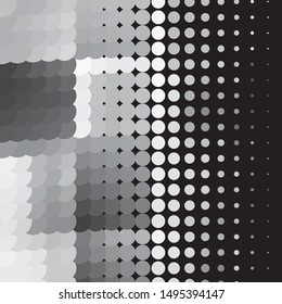 Vintage halftone monochrome geometric texture background. Vector Abstract Texture
