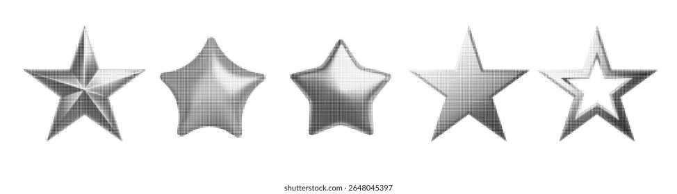 Ilustración vectorial de calificación de estrellas de semitono de Antiguas. Perfecto para proyectos de diseño retro, patrones de fondo y visualizaciones de Comentarios Clientes. Alta resolución y gráfico de moda.