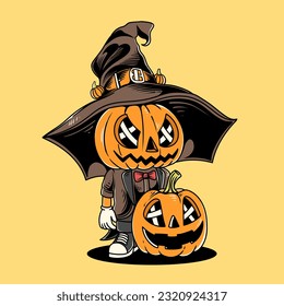 vintage Halloween character vector illustration