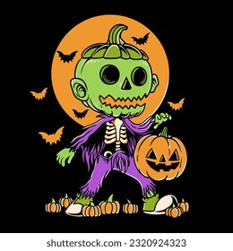 vintage Halloween character vector illustration