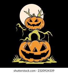 vintage Halloween character vector illustration