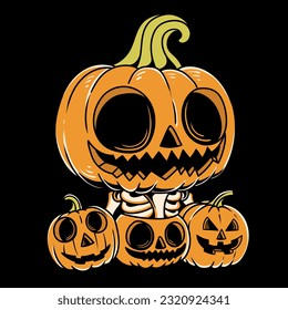 vintage Halloween character vector illustration