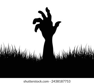 Vintage halloween icon - zombie hand