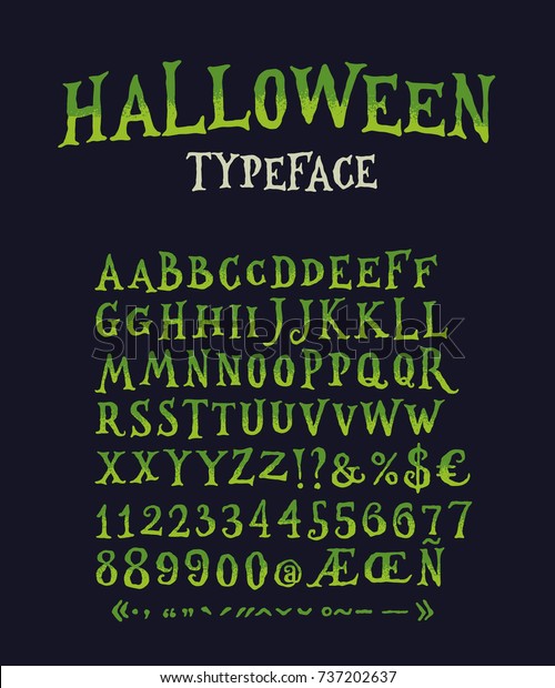 Vintage Halloween Original Typeface Retro Creepy のベクター画像素材 ロイヤリティフリー