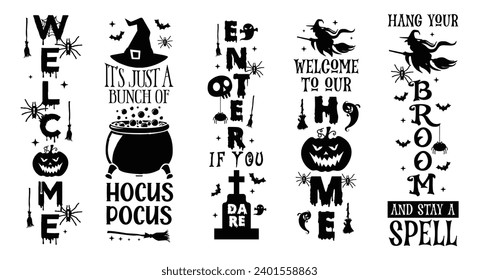 Vintage Halloween porch Sign Illustration