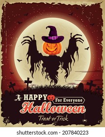 Vintage Halloween poster design
