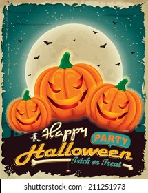 Vintage Halloween poster design 