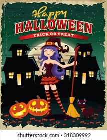 Vintage Halloween poster design