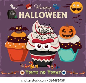 Vintage Halloween poster design