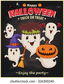 Vintage Halloween poster design