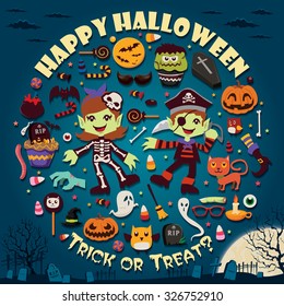 Vintage Halloween poster design