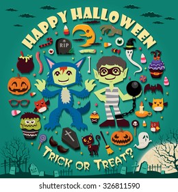 Vintage Halloween poster design