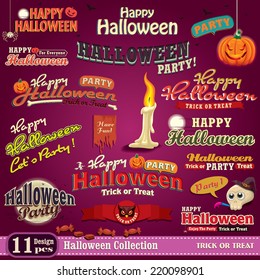 Vintage Halloween poster design set