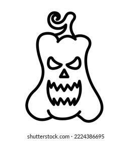 Vintage Halloween pumpkin icons isolated on white background. Halloween pumpkin. Monster face. Design element for logo, badges, banners, labels, posters. Vector illustration