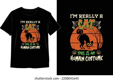 Vintage Halloween Time Vector Design for print on T-shirt. Halloween T-shirt Design Vector Graphics.