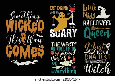 Vintage Halloween Time Vector Design for print on T-shirt. Halloween T-shirt Design Vector Graphics.