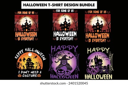 Vintage Halloween T-shirt Design Bundle