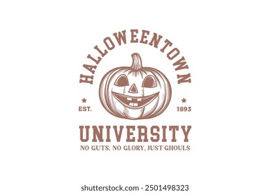 Vintage Halloweentown University T shirt design 