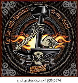 Vintage hammer label