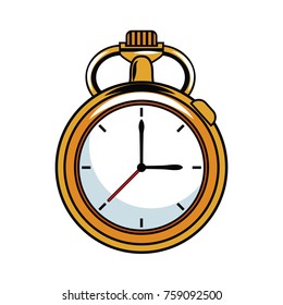 Vintage hand clock pop art icon vector illustration graphic