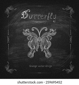 Vintage hand drawing butterfly vector eps 10