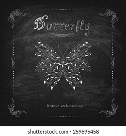 Vintage hand drawing butterfly vector eps 10