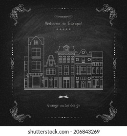 Vintage hand drawing city vector eps 10