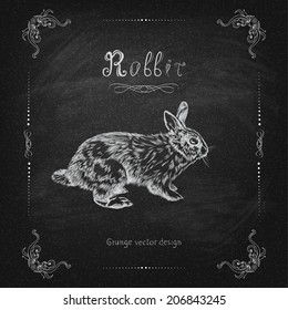 Vintage hand drawing rabbit vector eps 10