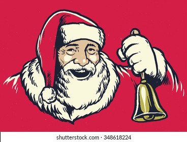 Vintage Hand Drawing Style Of Santa Claus