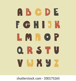Vintage hand drawn alphabet made in vector. Easy to use and edit letters. Hand drawn digital isolated alphabet for DIY projects and design.