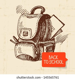 Vintage hand drawn back to school illustration