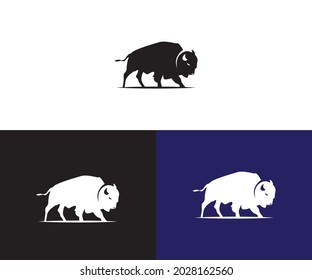 Vintage hand drawn badg.Territory of buffaloes .Vector illustration