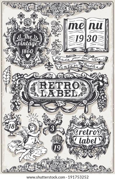 Vintage Hand Drawn Banner Blackboard Stock Vector Royalty