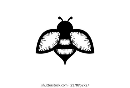 Vintage hand drawn bee vector