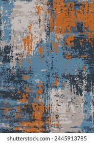 Vintage hand drawn brush strokes shabby chic luxury pattern design for carpets, accent rugs, bedding, home decor, bathroom tiles. Contemporary art vector illustration.