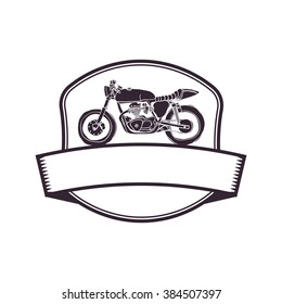 vintage hand drawn cafe racer logo badge