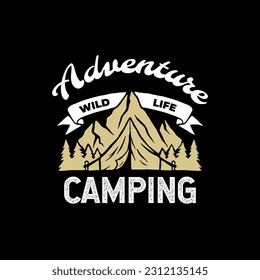 vintage hand drawn campfire vector logo badge