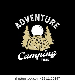 vintage hand drawn campfire vector logo badge