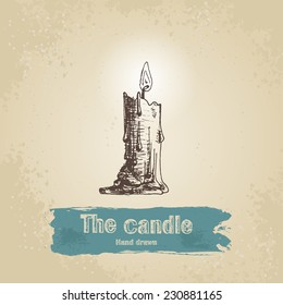 Vintage hand drawn candle illustration