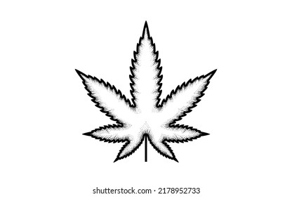 Vintage Hand Drawn Cannabis Bud