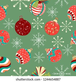 Vintage hand drawn christmas seamless pattern vector